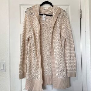 GAP NWT Loose knit Open Front Hooded Cardigan Sweater